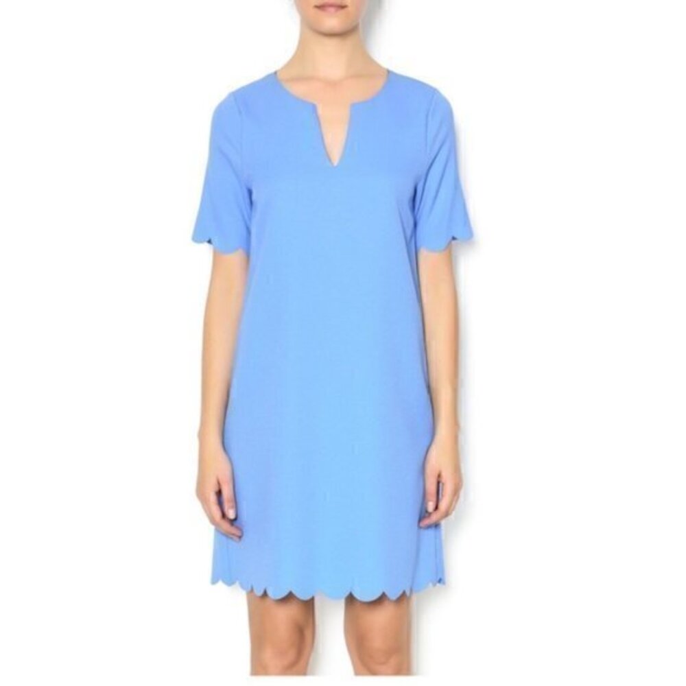 Everly Scalloped Blue Dress Sz S